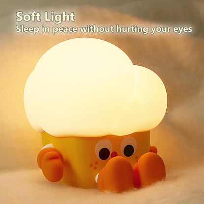 Silicone Nursery Night Light Baby Room Decor Desk Lamp Toys,Bedroom Decorations Gifts for Toddlers,Girls and Boys,Baby,(Popcorn)