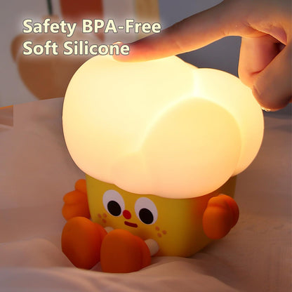 Silicone Nursery Night Light Baby Room Decor Desk Lamp Toys,Bedroom Decorations Gifts for Toddlers,Girls and Boys,Baby,(Popcorn)