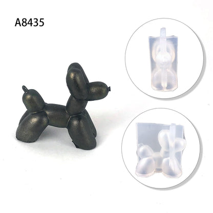 Balloon Dog Silicone Mold, 2PCS 3D Balloon Dog Resin Molds, Cute Dog Puppy Silicone Mold for Handmade Decoration