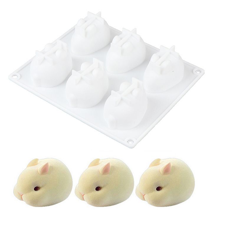 3D Easter Bunny Silicone Mold for Baking Rabbit Shape Mousse Cake, French Dessert, Chocolate, Pastry, Pudding, Jelly