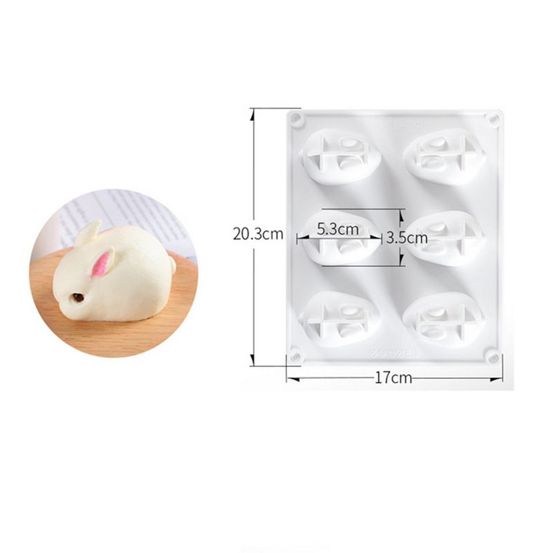 3D Easter Bunny Silicone Mold for Baking Rabbit Shape Mousse Cake, French Dessert, Chocolate, Pastry, Pudding, Jelly