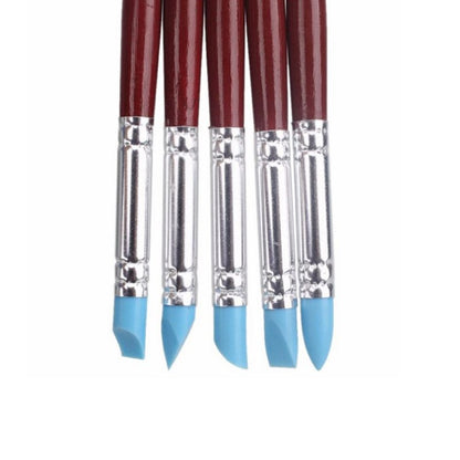 Silicone Pottery Clay Sculpting Tool 5Pcs Rubber Tip Paints Silicon Brushes Sculpture Pottery Clay Shaping Carving Tool