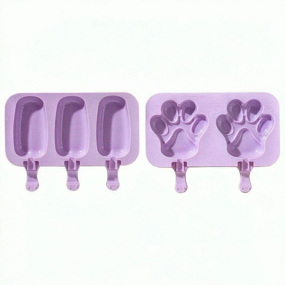 2PCS Cute Cartoon Shaped Food-Grade Silicone Ice Cream Molds Cake Mold Cheese Mold, Easy to Demoulding