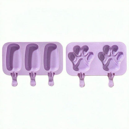 2PCS Cute Cartoon Shaped Food-Grade Silicone Ice Cream Molds Cake Mold Cheese Mold, Easy to Demoulding