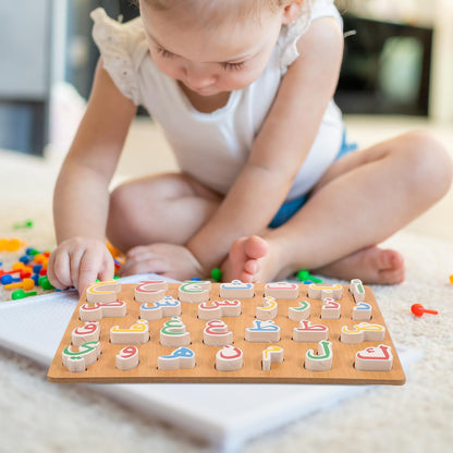 1 Set Wooden Arabic Alphabet Puzzle Childrens Montessori Preschool Education Hand Grip Puzzle Game for Kids Wooden Toys