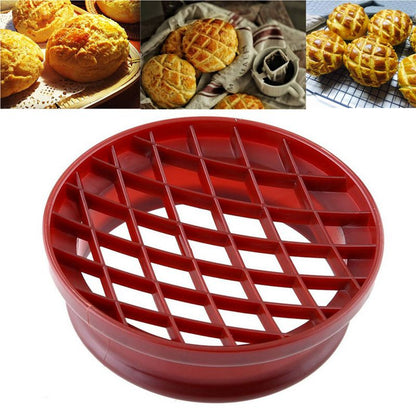 Plastic Lattice Press Pineapple Bun Mold,Baking Tool for Bread,Cake,Biscuit,Kitchen Pastry Pineapple Dome Roll Mold