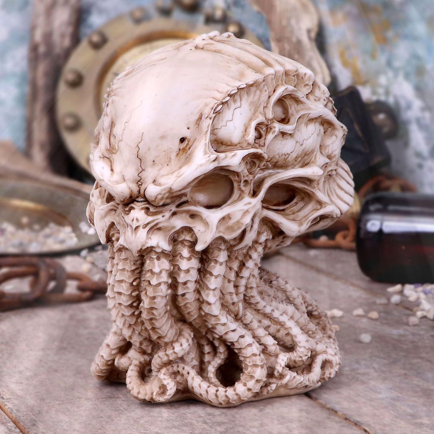 Skull Statue, Myths Legends Sea God Collectible Figurine, 6 Inches Tall Nemesis Now Skull Figurine Ornament,Natural