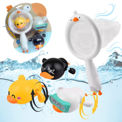 Baby Bath Toys - Mold Free Water Game - Wind-up Swimming Ducks Bath Toy for Toddlers 1-3 - Pool Toy for Kids 12 to 24 Months Old