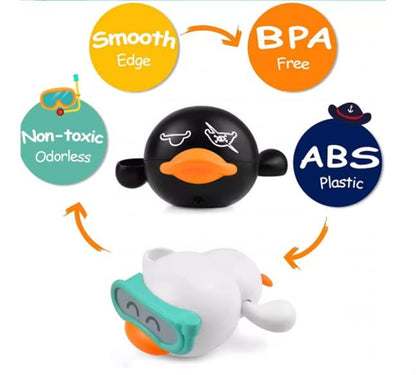 Baby Bath Toys - Mold Free Water Game - Wind-up Swimming Ducks Bath Toy for Toddlers 1-3 - Pool Toy for Kids 12 to 24 Months Old
