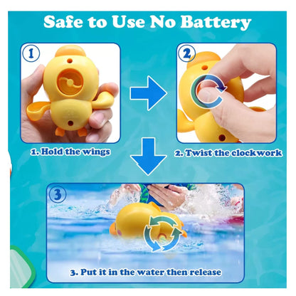 Baby Bath Toys - Mold Free Water Game - Wind-up Swimming Ducks Bath Toy for Toddlers 1-3 - Pool Toy for Kids 12 to 24 Months Old
