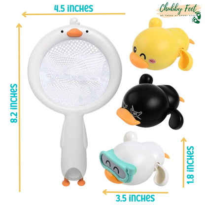 Baby Bath Toys - Mold Free Water Game - Wind-up Swimming Ducks Bath Toy for Toddlers 1-3 - Pool Toy for Kids 12 to 24 Months Old