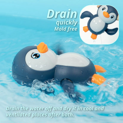 Bath Toys Wind up Backstroke Swimming Penguins for Kids (Blue) Perfect for kid's Christmas gifts, birthday presents