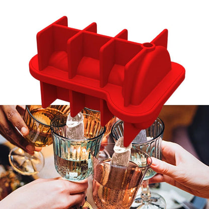 1 Pcs RED Silicone Prank Ice Cube Mold Tray for Ice Chilling Whiskey Cocktails Make Ice Blocks Funny Ice Coffee Cubes