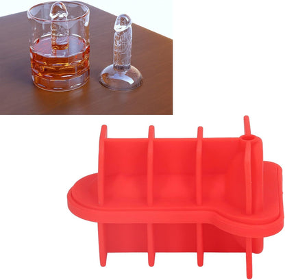1 Pcs RED Silicone Prank Ice Cube Mold Tray for Ice Chilling Whiskey Cocktails Make Ice Blocks Funny Ice Coffee Cubes