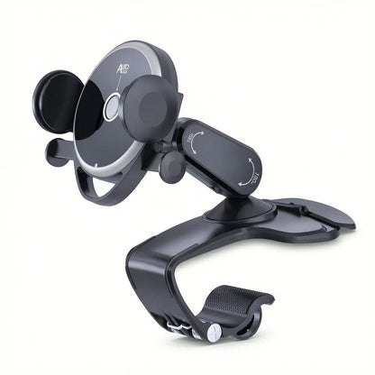 Car Phone Stand, 360-degree Swivel Clip-on Stand on The Dashboard, Cell Phone Stand with Parking Number Plate
