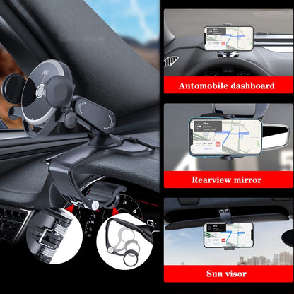 Car Phone Stand, 360-degree Swivel Clip-on Stand on The Dashboard, Cell Phone Stand with Parking Number Plate