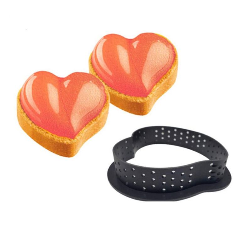 Oval Tart Ring Pastry Mold 5PCS,Perforated Tart Ring,Baking Supplied,French Dessert,Mousse Cake Mold