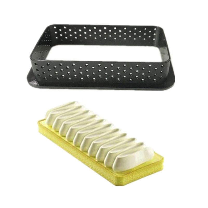 Oval Tart Ring Pastry Mold 5PCS,Perforated Tart Ring,Baking Supplied,French Dessert,Mousse Cake Mold