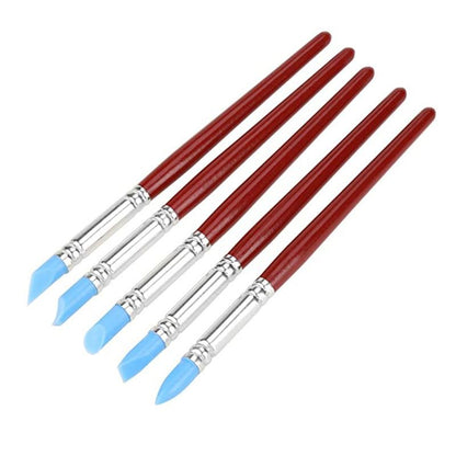 5 Pcs Clay Color Sculpting Shapers – Flexible Rubber Tip Shaping Pen Wipe Out Painting Brushes Carving Tools