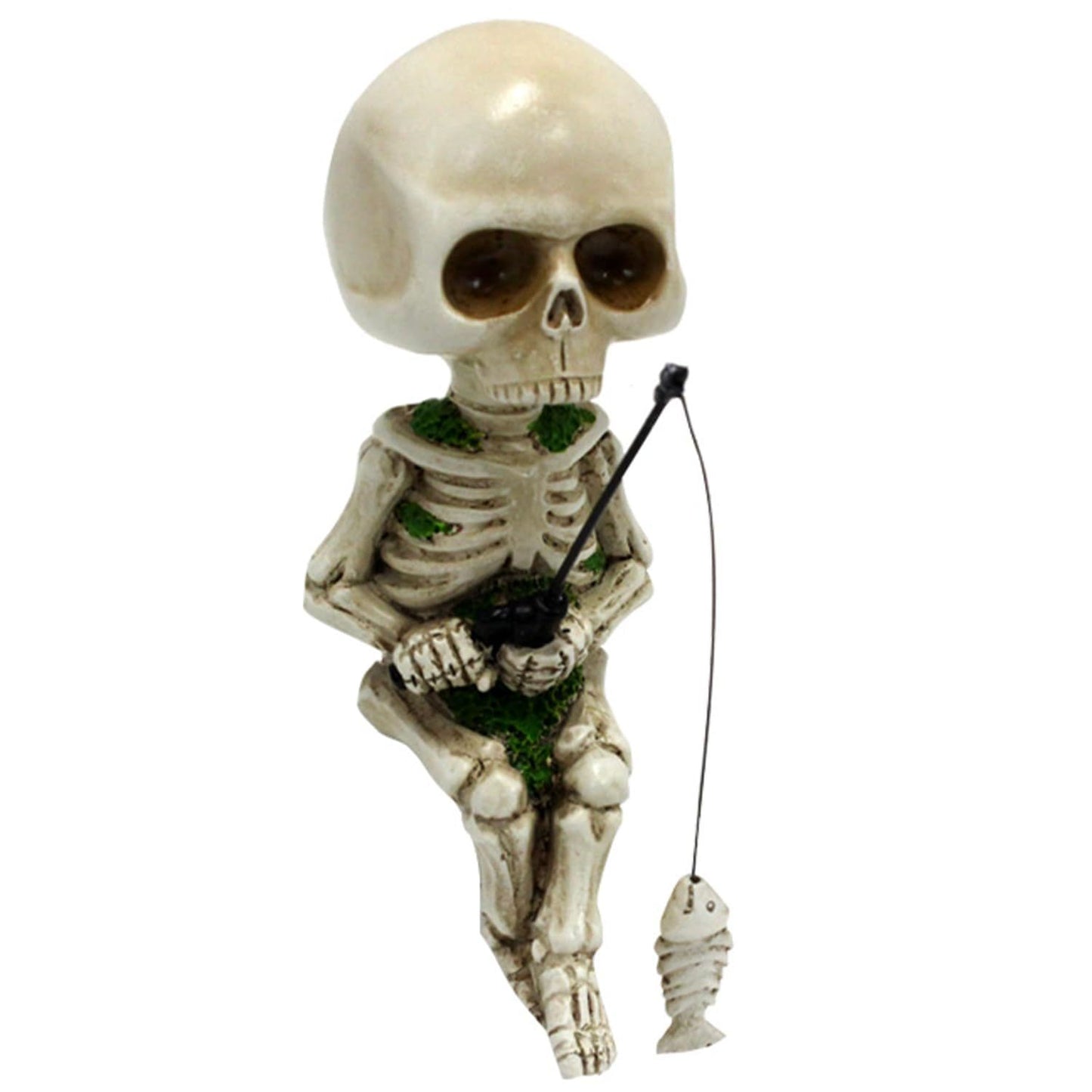 Mini Skeleton Figurines for Home Decor, 4.5 inch Resin Small Skeletons Halloween , Craft Haunted House Accessories  (White)