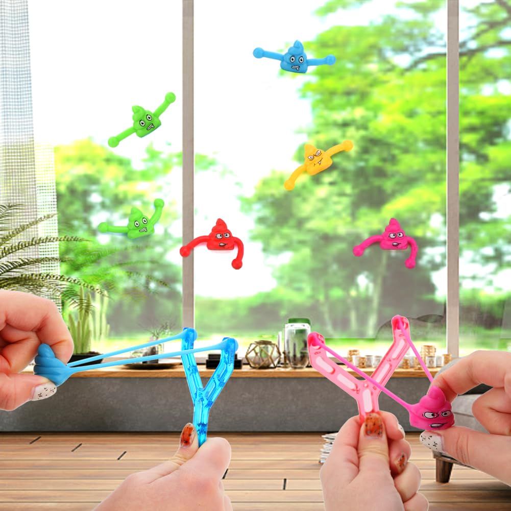 5pcs Toy Mini Rubber Finger Flying Poop Game Tricky Stretchy Toy for Kids and Adult, Stress Relief Joke Prank Squishy Gift Party