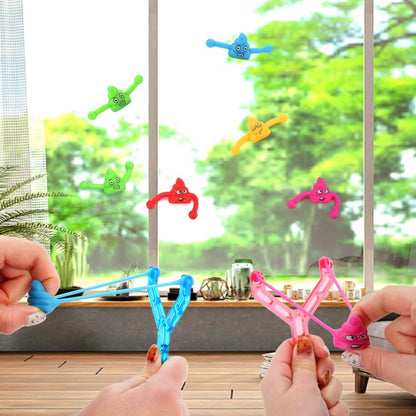 5pcs Toy Mini Rubber Finger Flying Poop Game Tricky Stretchy Toy for Kids and Adult, Stress Relief Joke Prank Squishy Gift Party