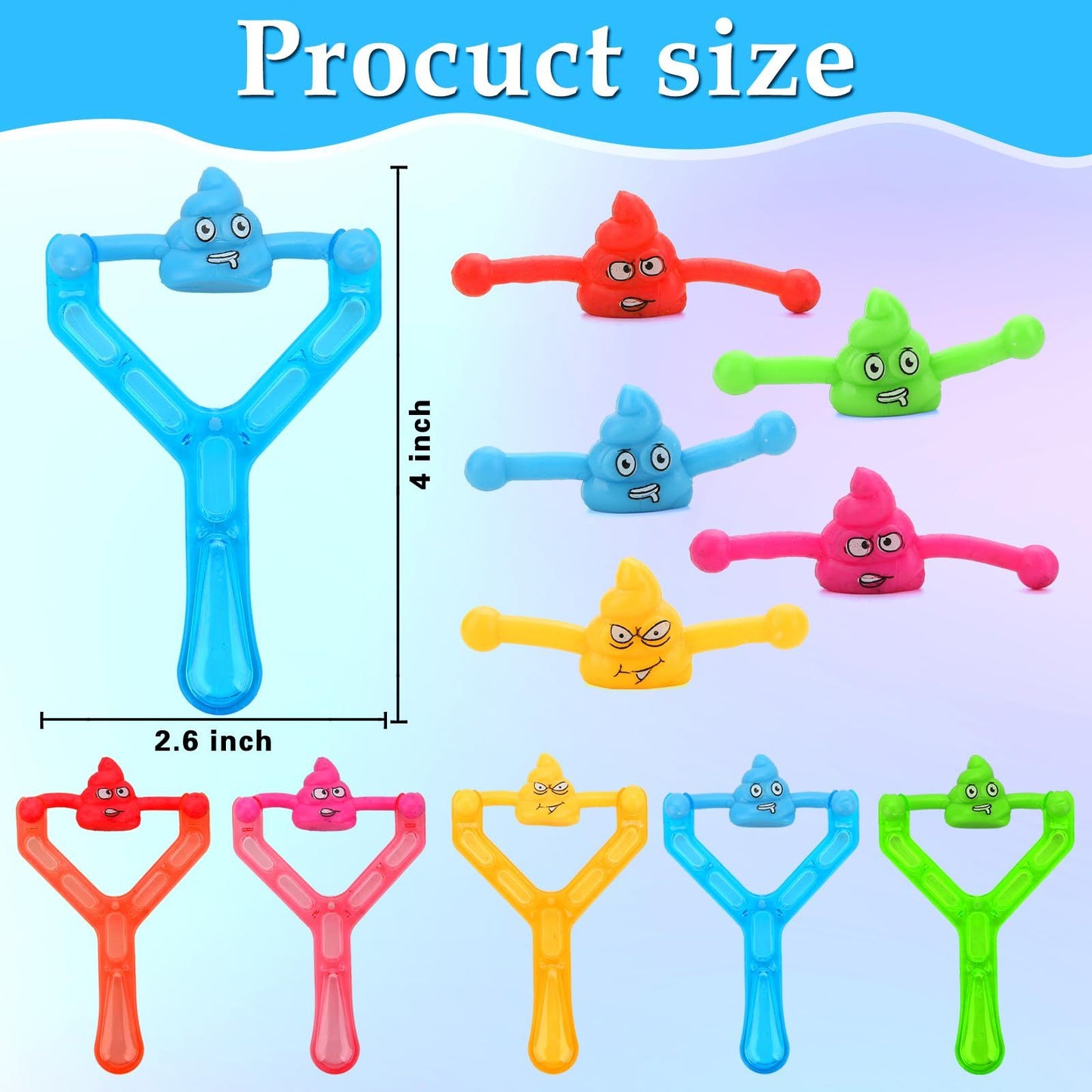 5pcs Toy Mini Rubber Finger Flying Poop Game Tricky Stretchy Toy for Kids and Adult, Stress Relief Joke Prank Squishy Gift Party