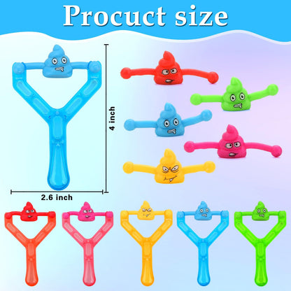 5pcs Toy Mini Rubber Finger Flying Poop Game Tricky Stretchy Toy for Kids and Adult, Stress Relief Joke Prank Squishy Gift Party