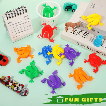 12 Pieces Frog Jumping Frogs Toy 2 Inches Plastic Frogs Toy Assorted Colors Frogs Toys Jumping Plastic Frogs, Birthday, School