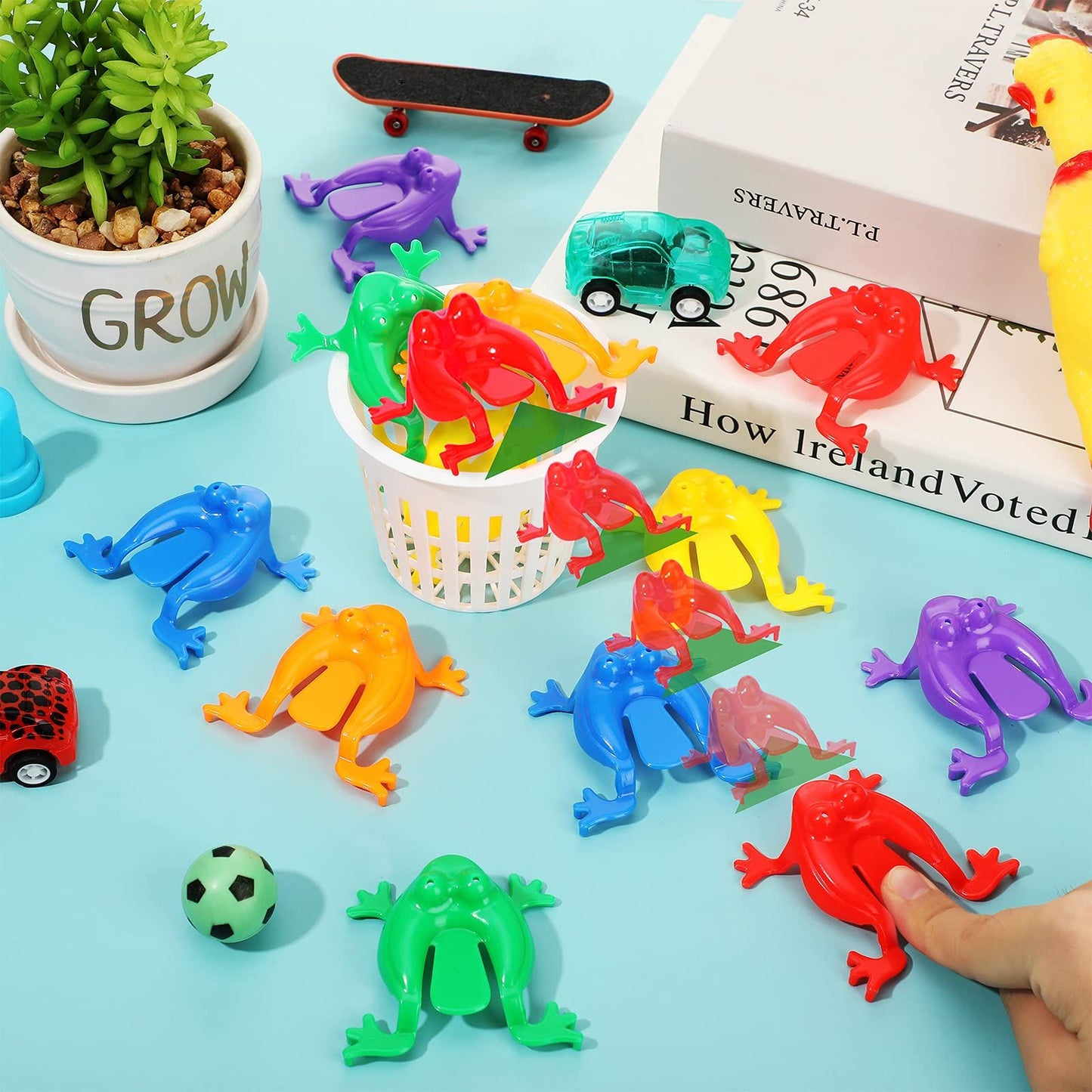 12 Pieces Frog Jumping Frogs Toy 2 Inches Plastic Frogs Toy Assorted Colors Frogs Toys Jumping Plastic Frogs, Birthday, School