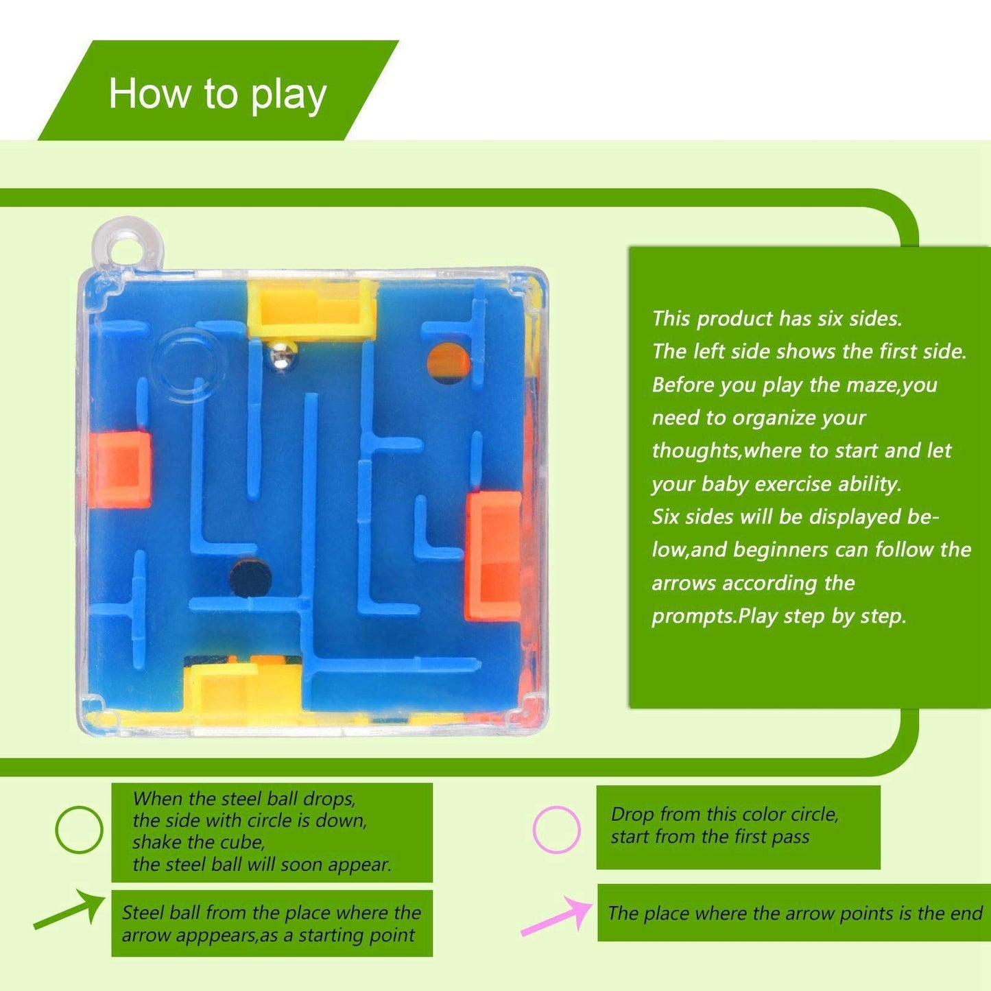 3D Cube Maze Puzzle, 3 Pack Maze Puzzle Box Mind Puzzles Leisure Toys for Adults(Blue Yellow Orange) 3pcs