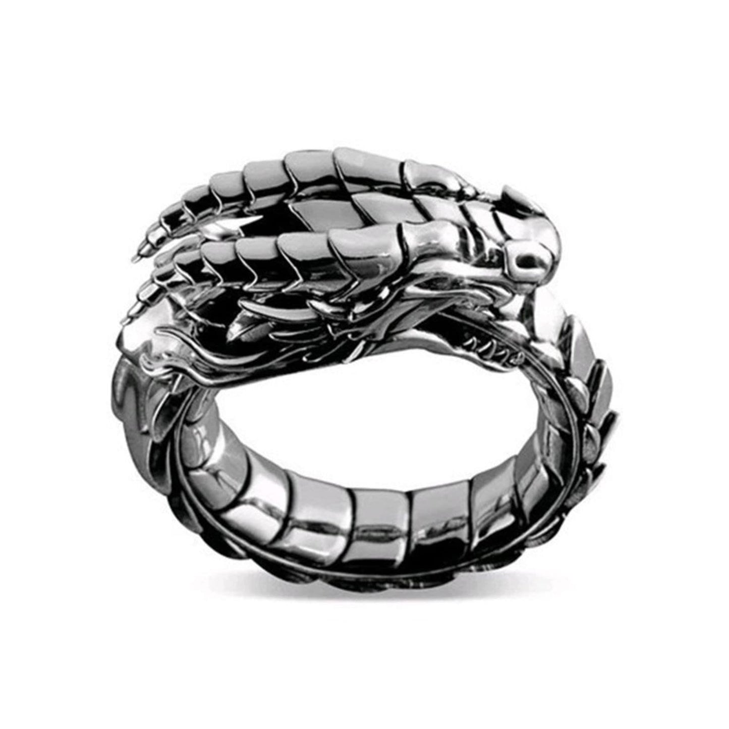Men's Dragon Ring, Gothic Dragon Head Ring, Punk Stone Dragon Ring, Boys' Hip Hop Retro Rock Dragon Animal Jewelry