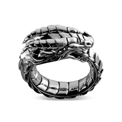 Men's Dragon Ring, Gothic Dragon Head Ring, Punk Stone Dragon Ring, Boys' Hip Hop Retro Rock Dragon Animal Jewelry