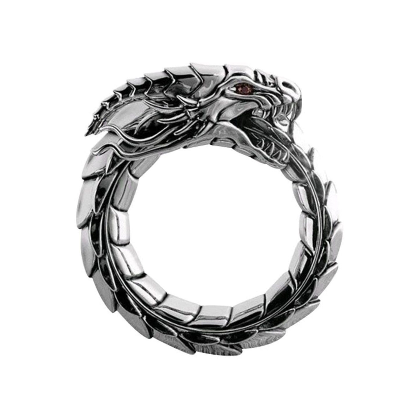 Men's Dragon Ring, Gothic Dragon Head Ring, Punk Stone Dragon Ring, Boys' Hip Hop Retro Rock Dragon Animal Jewelry