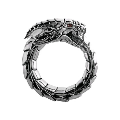 Men's Dragon Ring, Gothic Dragon Head Ring, Punk Stone Dragon Ring, Boys' Hip Hop Retro Rock Dragon Animal Jewelry