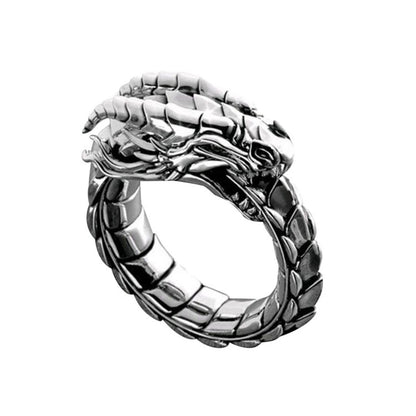 Men's Dragon Ring, Gothic Dragon Head Ring, Punk Stone Dragon Ring, Boys' Hip Hop Retro Rock Dragon Animal Jewelry