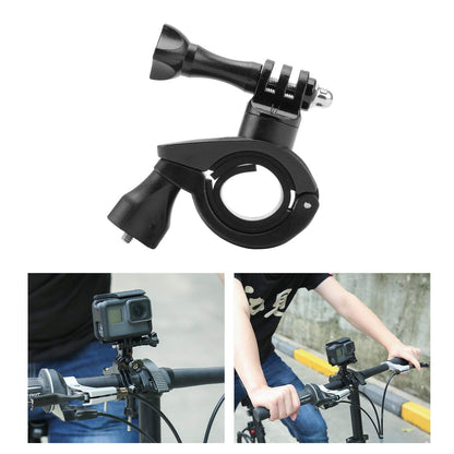 Bicycle camera bracket, motorcycle handlebar bracket, seat pillar, ski pole bracket, 360 degree rotation