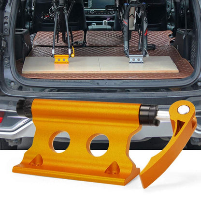 Bike Block Fork Mount w/Quick-Release Lever, Aluminum Alloy Bicycle Front Fork Fixed Clip Luggage Rack for Truck  (Yellow)