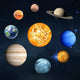 9pcs Removable Glow in The Dark Planet Wall Stickers Sun Earth and so on Glowing Planets Wall Decals Art Decor
