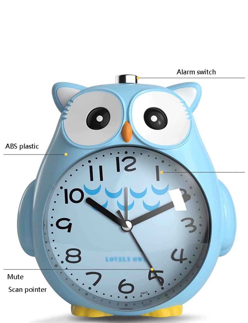 Creative Children's Alarm Clock, Cute Cartoon Bell Portable High-Volume Rechargeable Alarm Clock with Night Light,