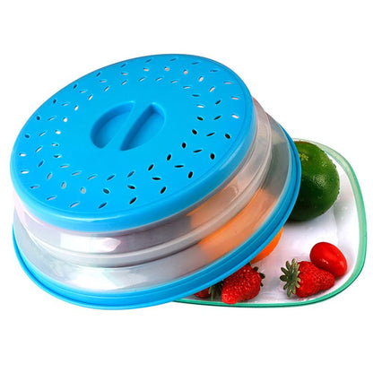 Microwave Splatter Guard Cover - Collapsible Lid for Food Protection and Easy Storage - BPA-Free, Dishwasher Safe