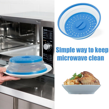 Microwave Splatter Guard Cover - Collapsible Lid for Food Protection and Easy Storage - BPA-Free, Dishwasher Safe
