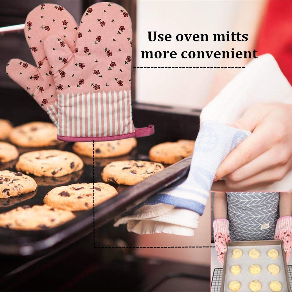 Funny Oven Mitts 2 PCS for Kitchen, Heat Resistant Hot Mittens Gloves for Cooking Grilling Baking Cute Cook
