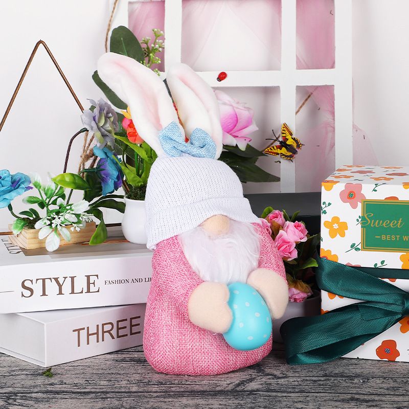 2 pcs Easter Bunny Gnome with Easter Egg - Handmade Gnome Faceless Plush Doll, Gift for Girl Room Decor and Indoor Spring Decor