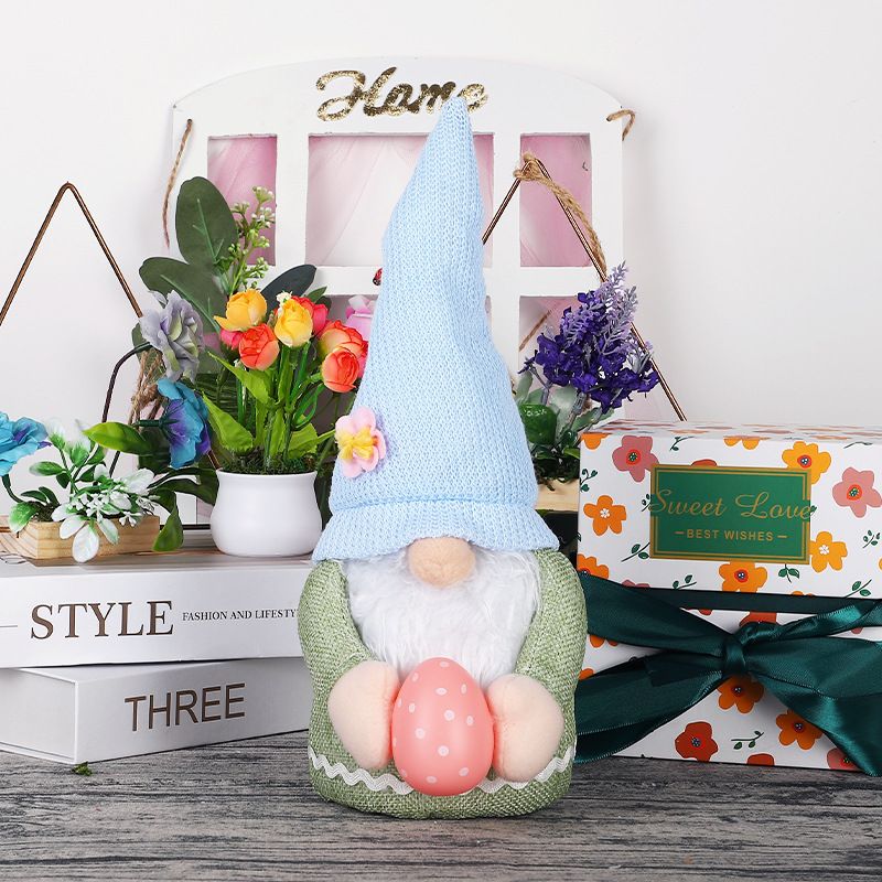 2 pcs Easter Bunny Gnome with Easter Egg - Handmade Gnome Faceless Plush Doll, Gift for Girl Room Decor and Indoor Spring Decor