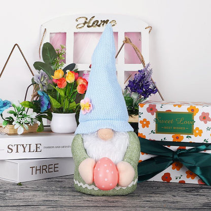 2 pcs Easter Bunny Gnome with Easter Egg - Handmade Gnome Faceless Plush Doll, Gift for Girl Room Decor and Indoor Spring Decor