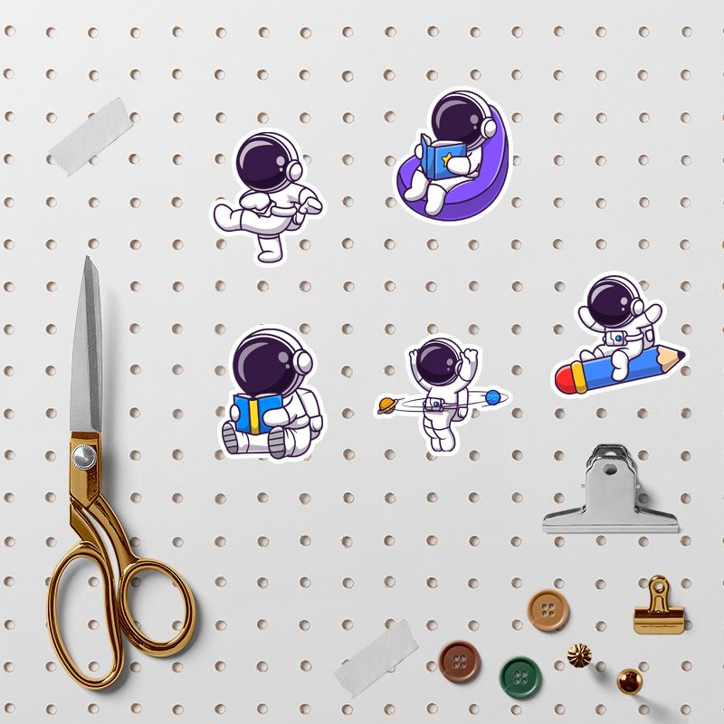 Cartoon astronaut stickers for boys, teenagers, and girls | 83 pieces | Fashionable vinyl waterproof stickers for laptops and tablets