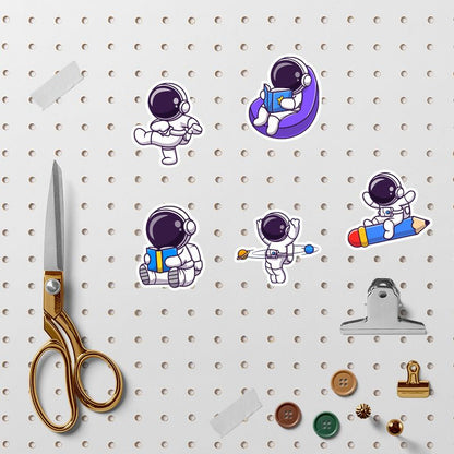 Cartoon astronaut stickers for boys, teenagers, and girls | 83 pieces | Fashionable vinyl waterproof stickers for laptops and tablets