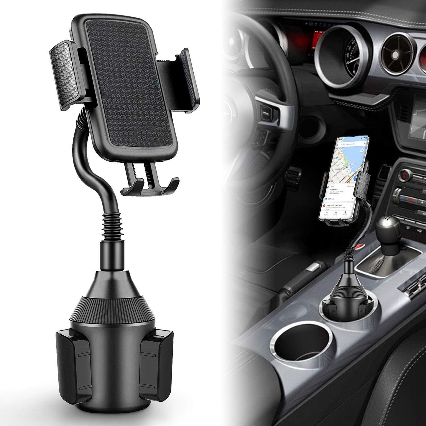 Car Cup Holder Phone Mount, No Shake Cup Phone Holder for Car, Phone Cup Holder Mount Compatible with Most Phones