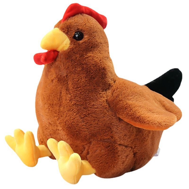 Lifelike Rooster Stuffed Toy Chubby Hen Chicken Plush Pillow Realistic Sitting Mother Hen Stuff Doll Easter